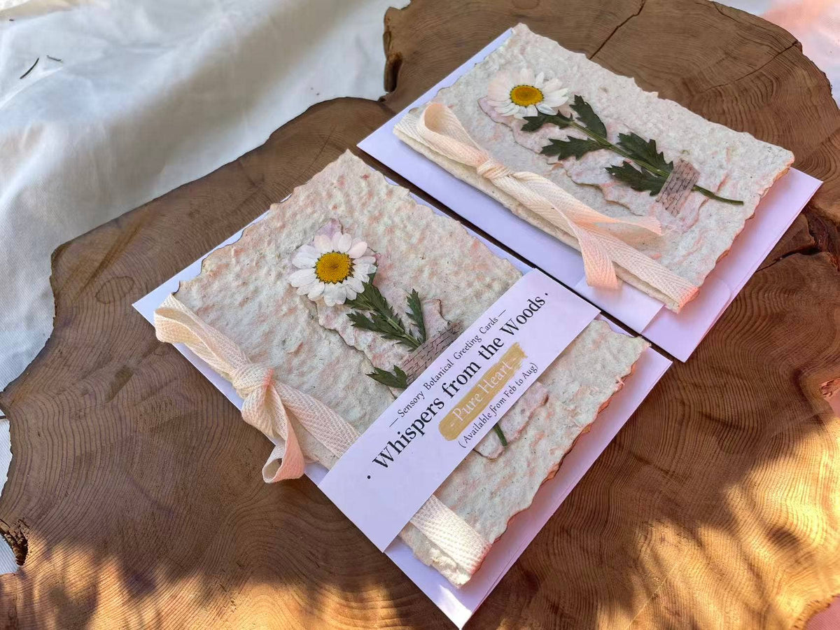 Pure Heart Handmade Sensory Dried Daisy Greeting Card