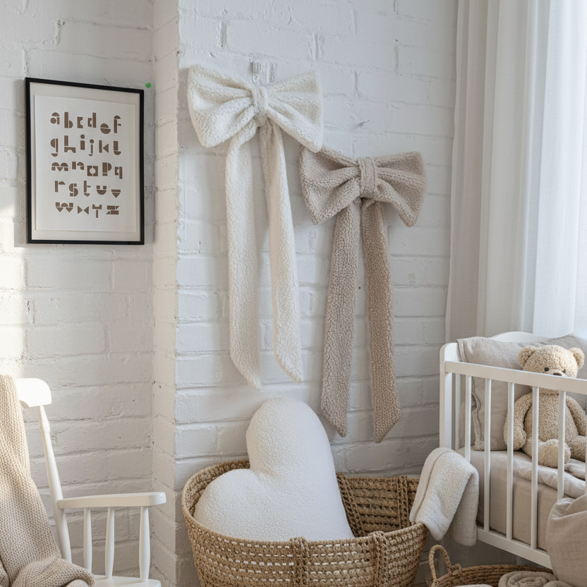 Large Neutral Bow Wall Decor