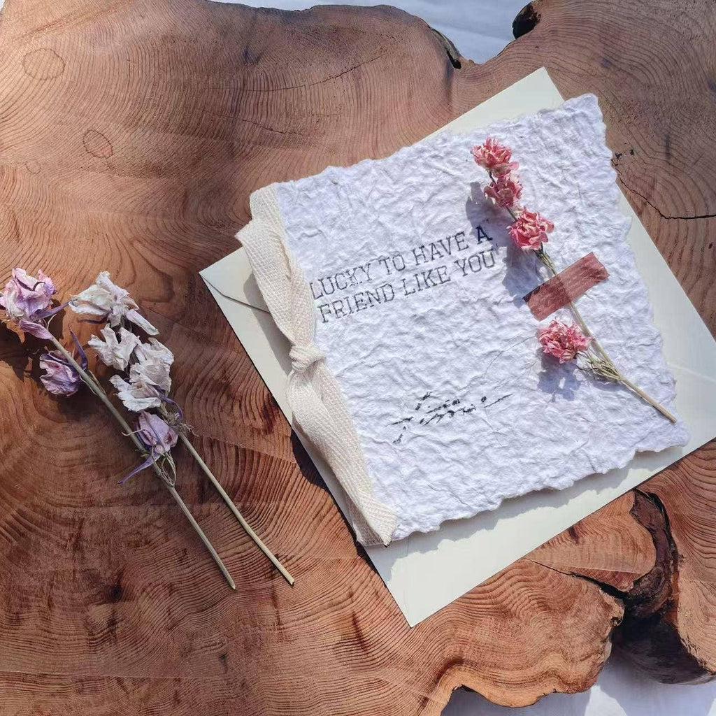 Free Spirit Larkspur Botanical Card with Real Flowers