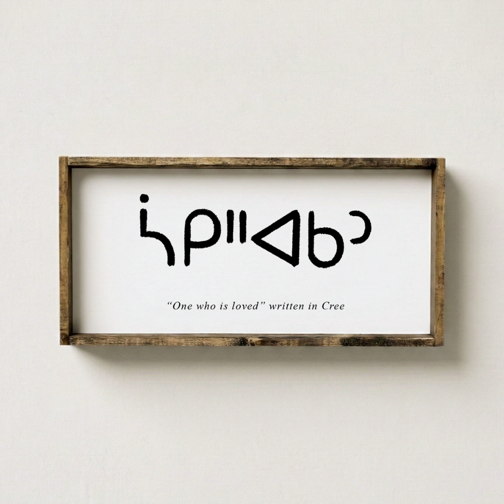"One who is loved" Written in Cree - Indigenous Art Print