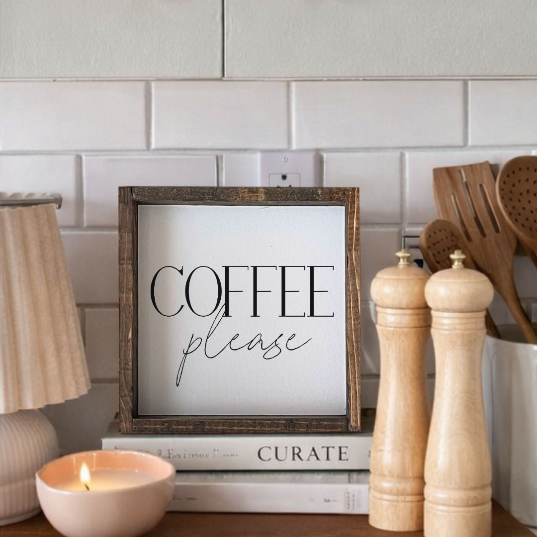 Coffee Please Framed Print, Coffee Station Decor, Coffee Art