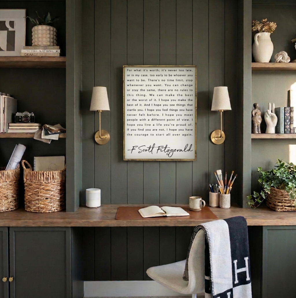 F. Scott Fitzgerald Quote Framed Print – Inspirational Art