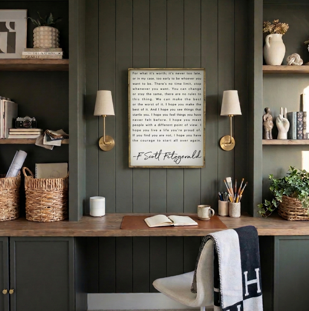F. Scott Fitzgerald Quote Framed Print – Inspirational Art