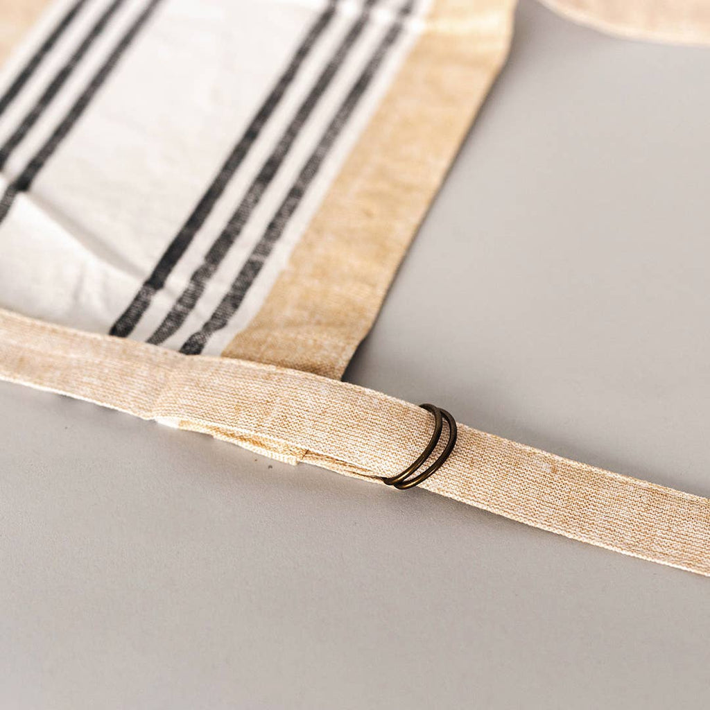 Apron In Printed Cotton With Pocket, Beige