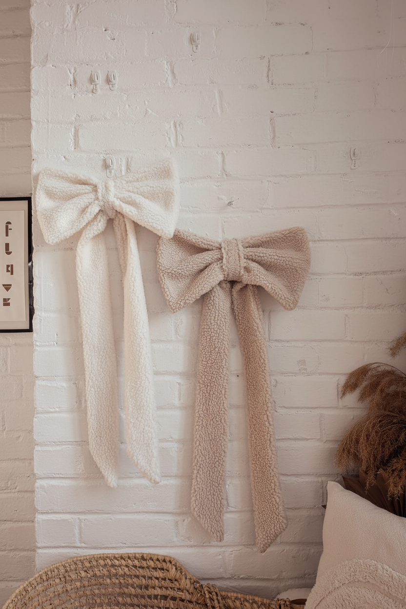 Large Neutral Bow Wall Decor