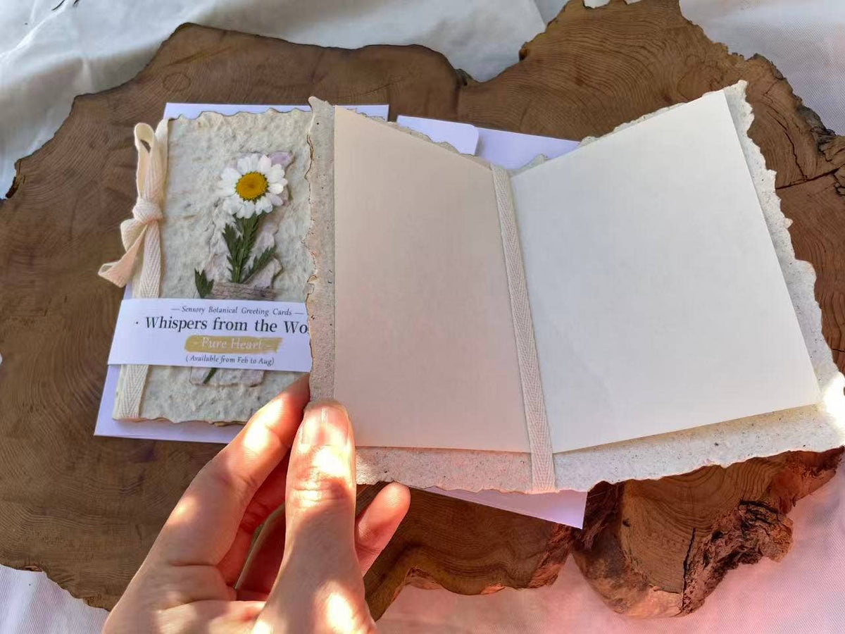 Pure Heart Handmade Sensory Dried Daisy Greeting Card