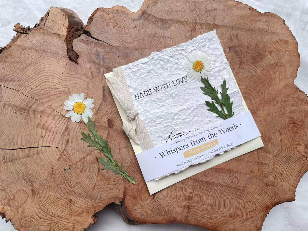 Large Pure Heart Handmade Daisy Thank You Card
