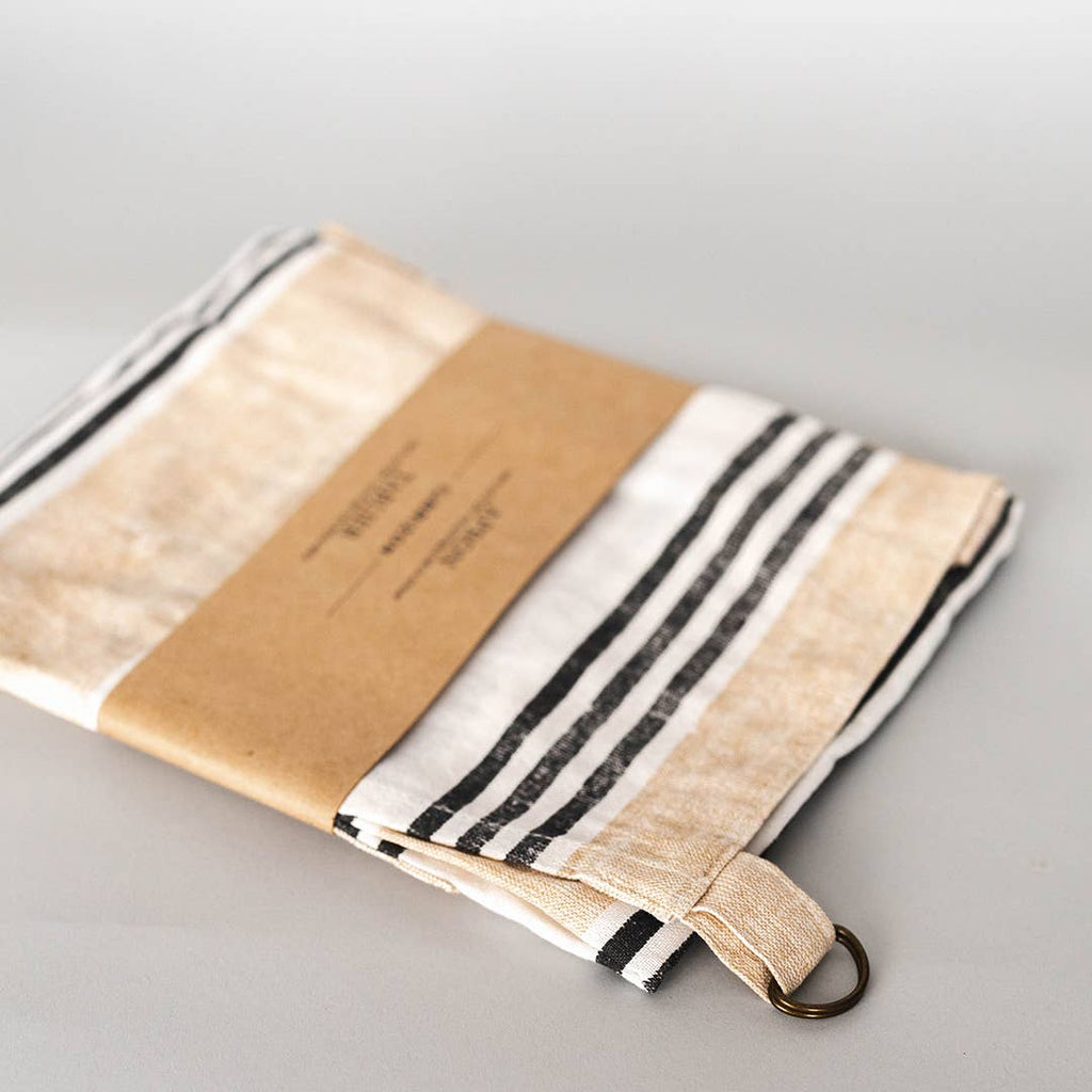 Apron In Printed Cotton With Pocket, Beige