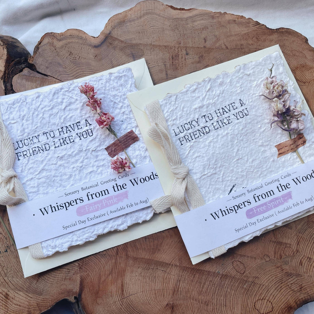 Free Spirit Larkspur Botanical Card with Real Flowers