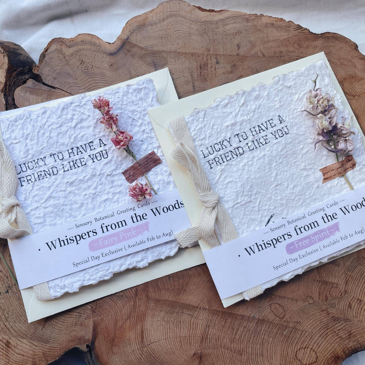 Free Spirit Larkspur Botanical Card with Real Flowers
