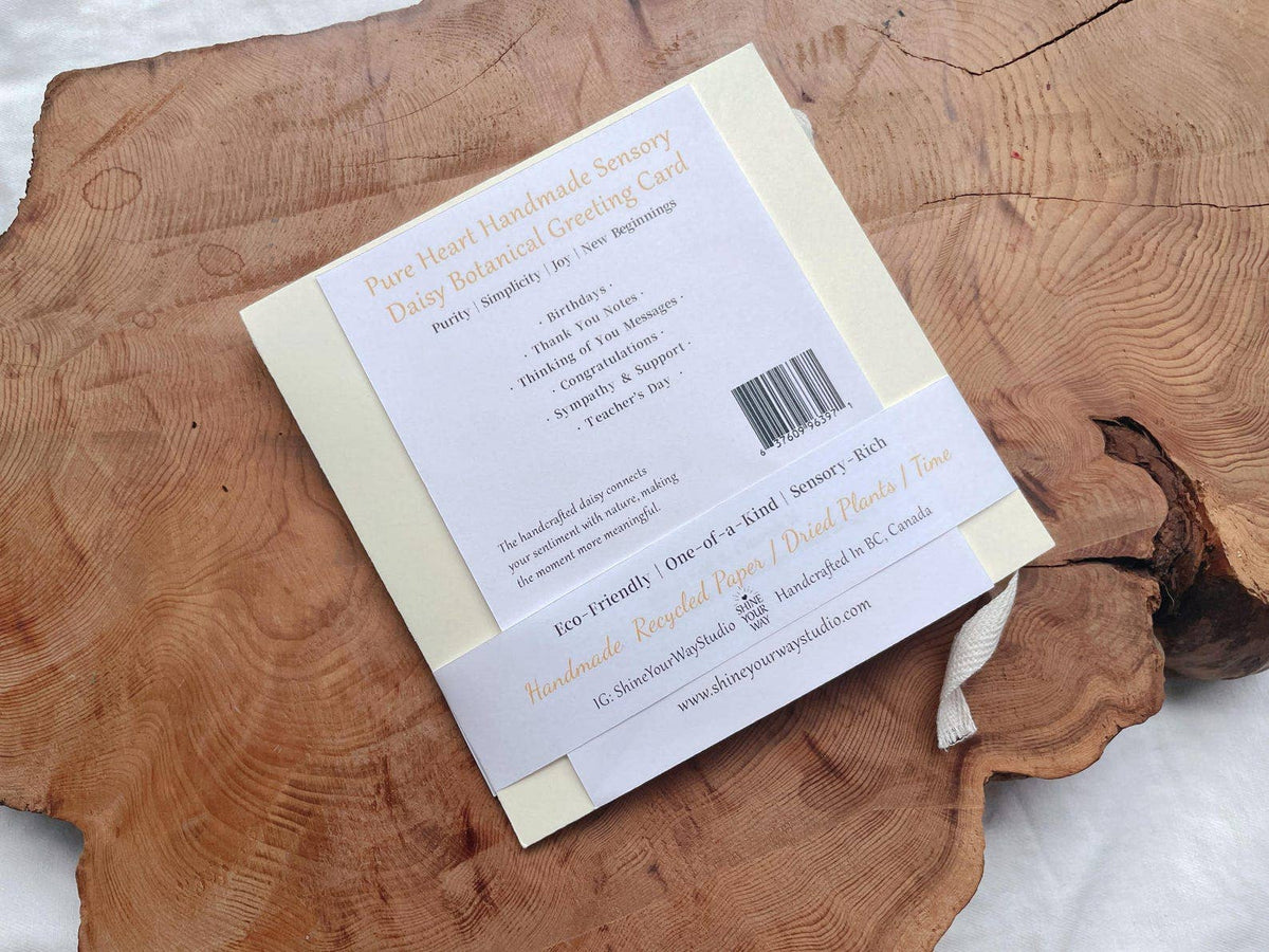 Large Pure Heart Handmade Daisy Thank You Card