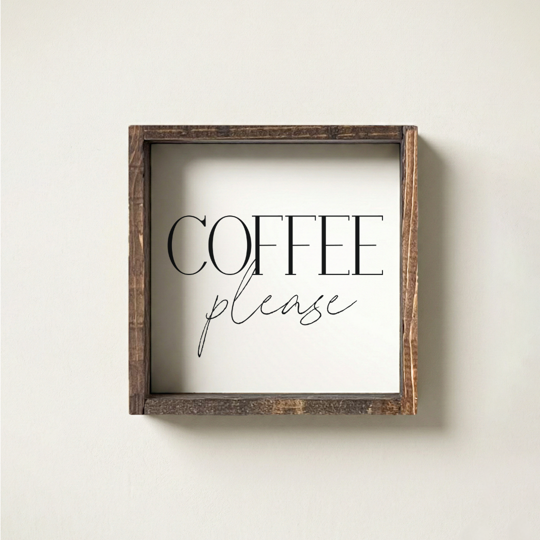 Coffee Please Framed Print, Coffee Station Decor, Coffee Art